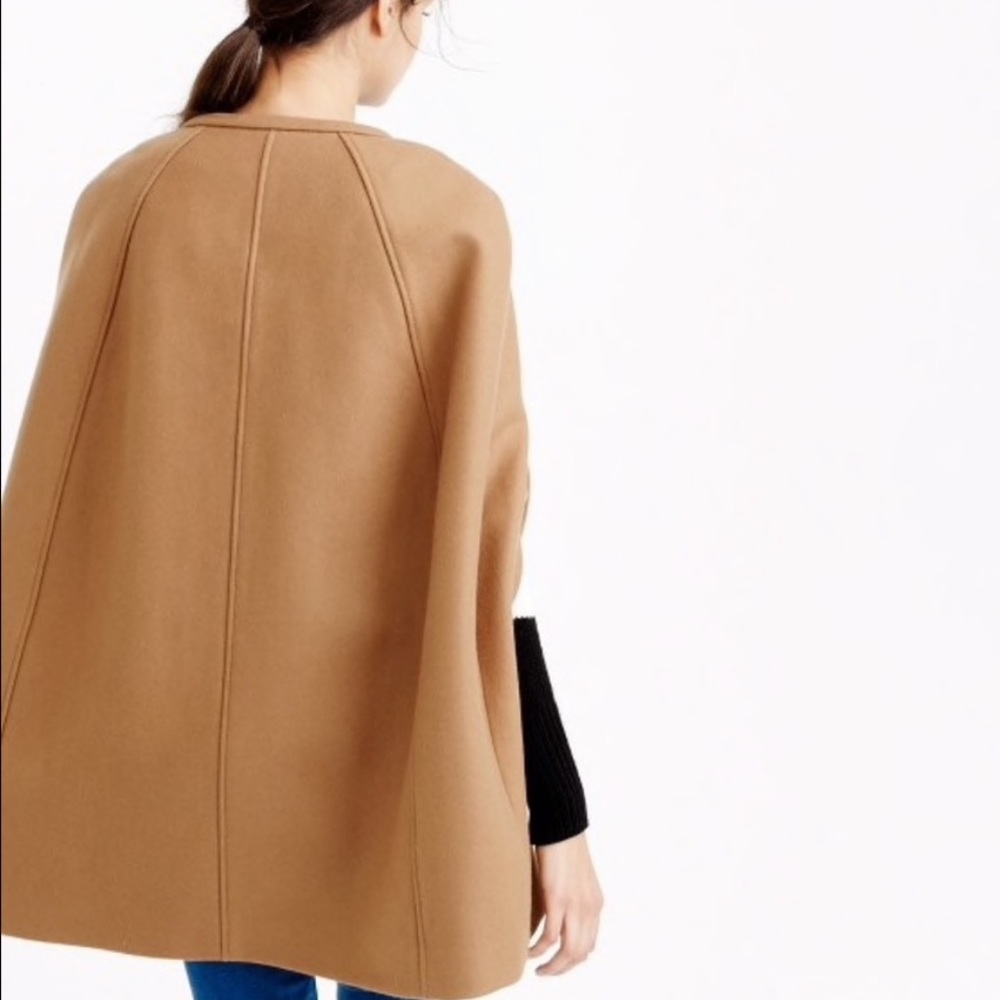 J. Crew Camel Cape Jacket Wool Melton - Picture 3 of 12